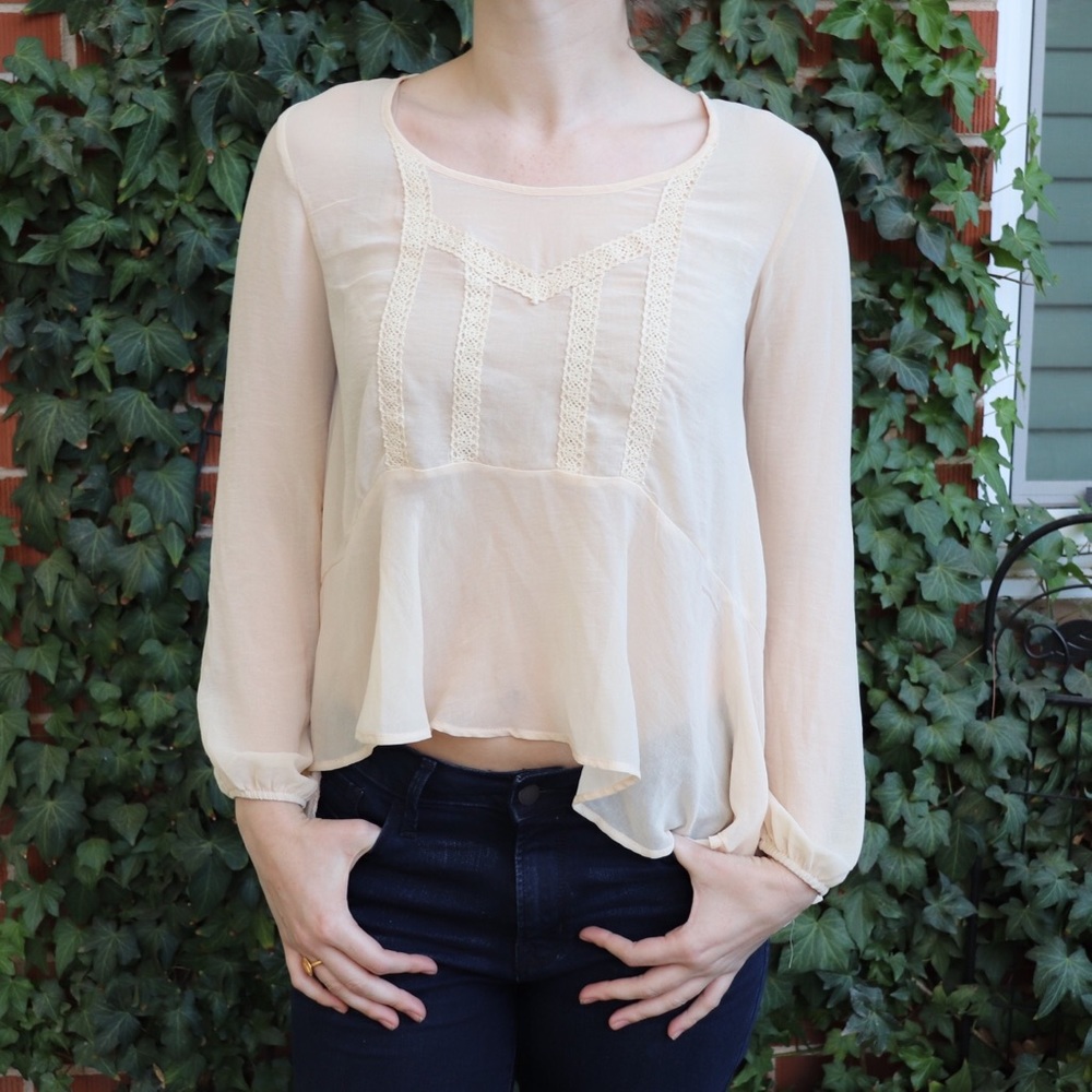 {Happening in the Present} sheer blouse